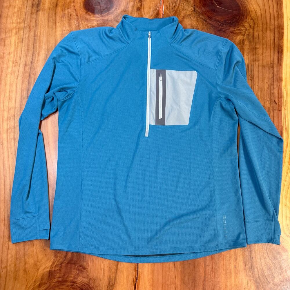 Golite Mens Shirt XL Long Sleeve Polyester 1/2 Zip Pullover Mesh Polyester B3-21